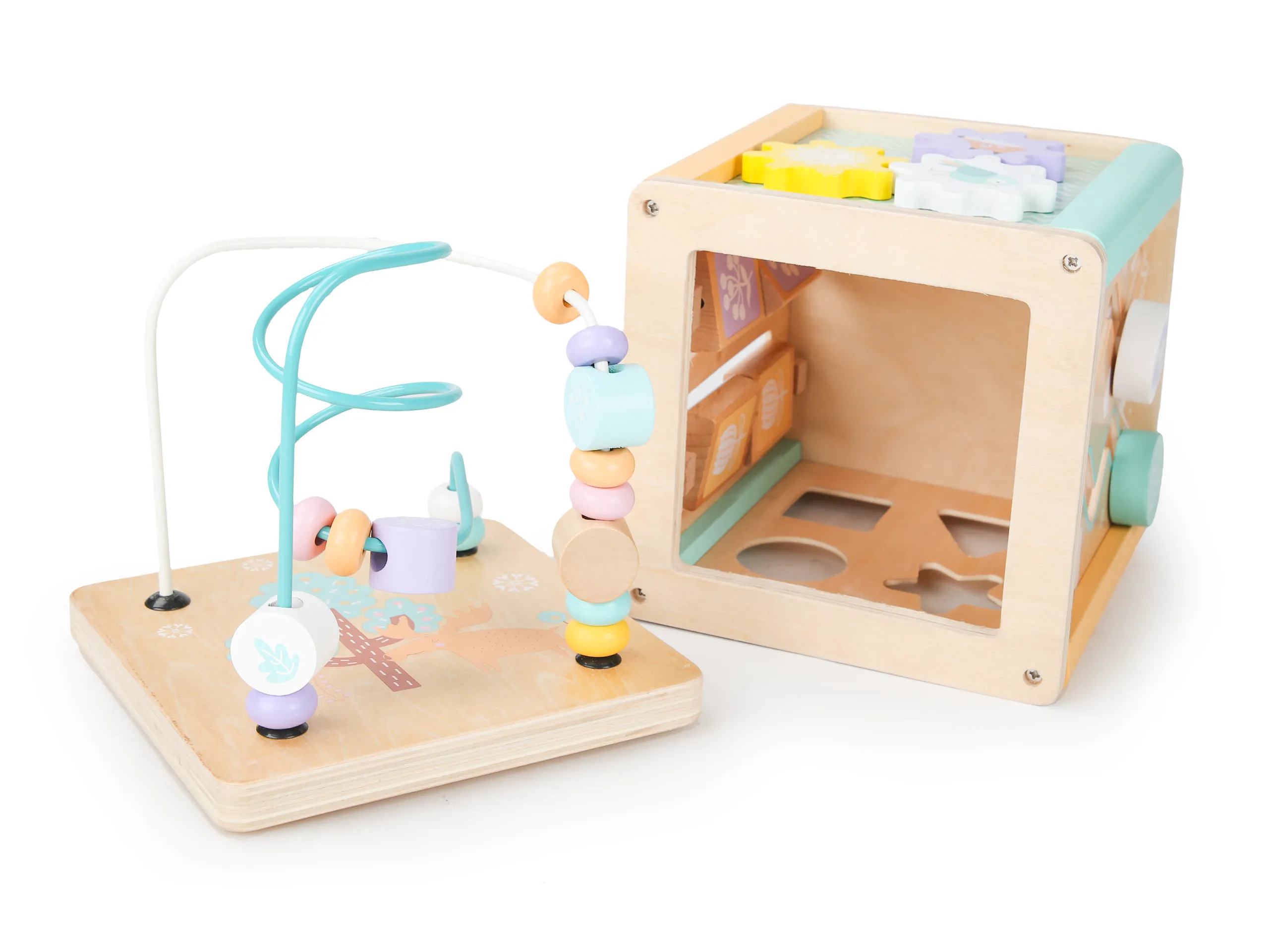 ecotoys multifunkcionalna edukacijska drvena kocka - slika 5