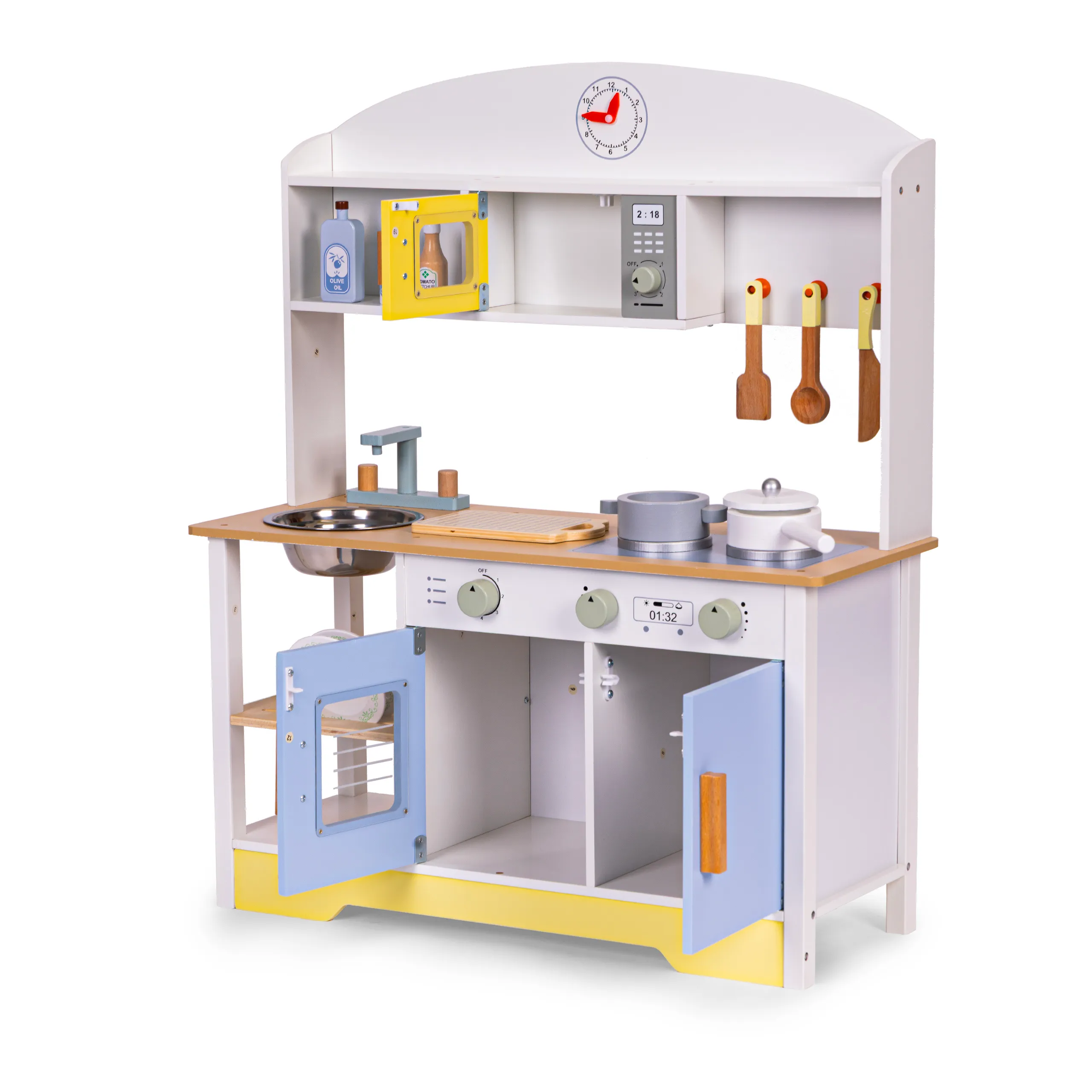 ecotoys dječja kuhinja – pećnica, perilica, mikrovalna + 12 dodataka - slika 6
