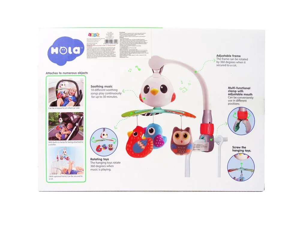 vrtuljak za dječji krevetić i kolica birds melody šareni - slika 3