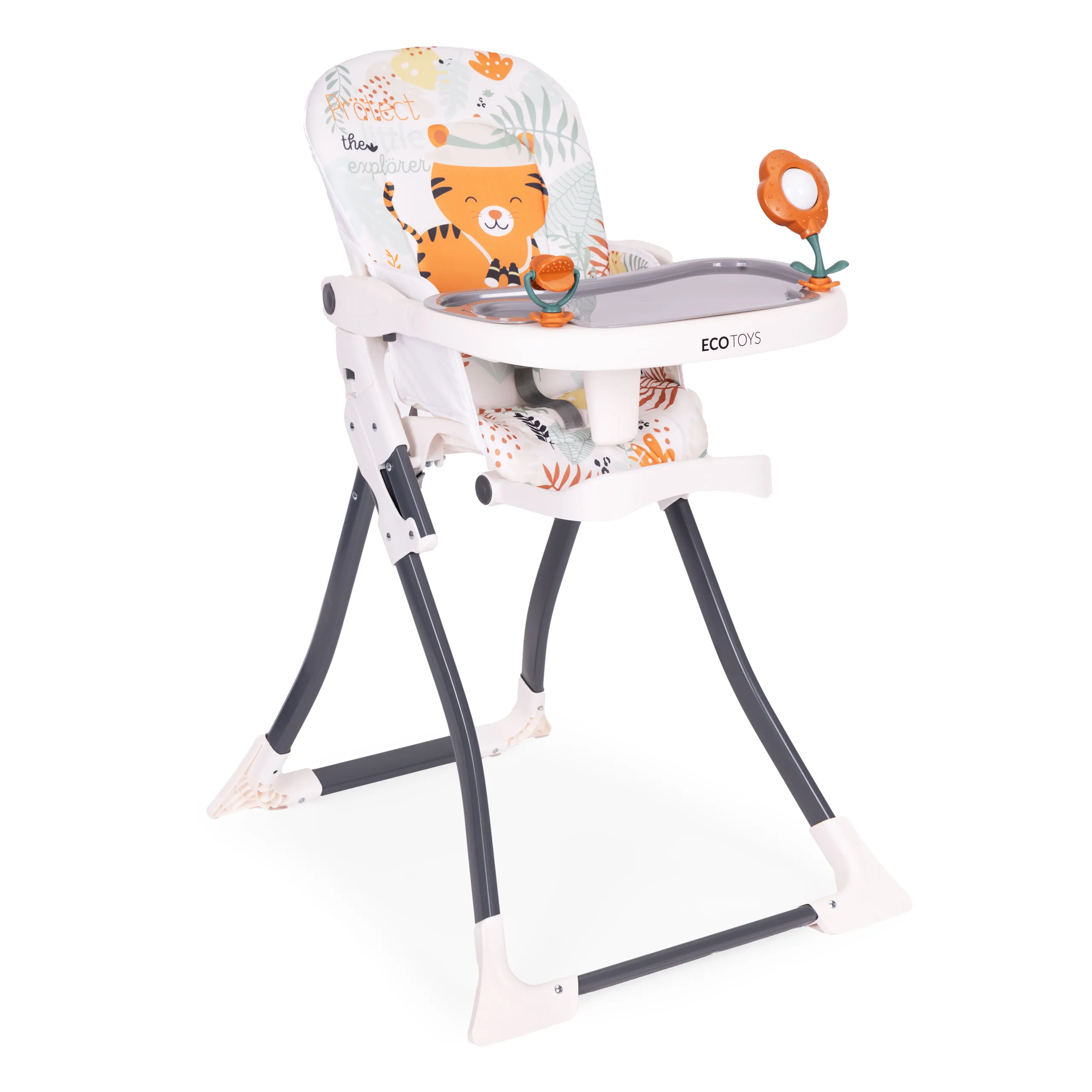 ecotoys sklopiva hranilica za bebe s igračkama, bijela - slika 5