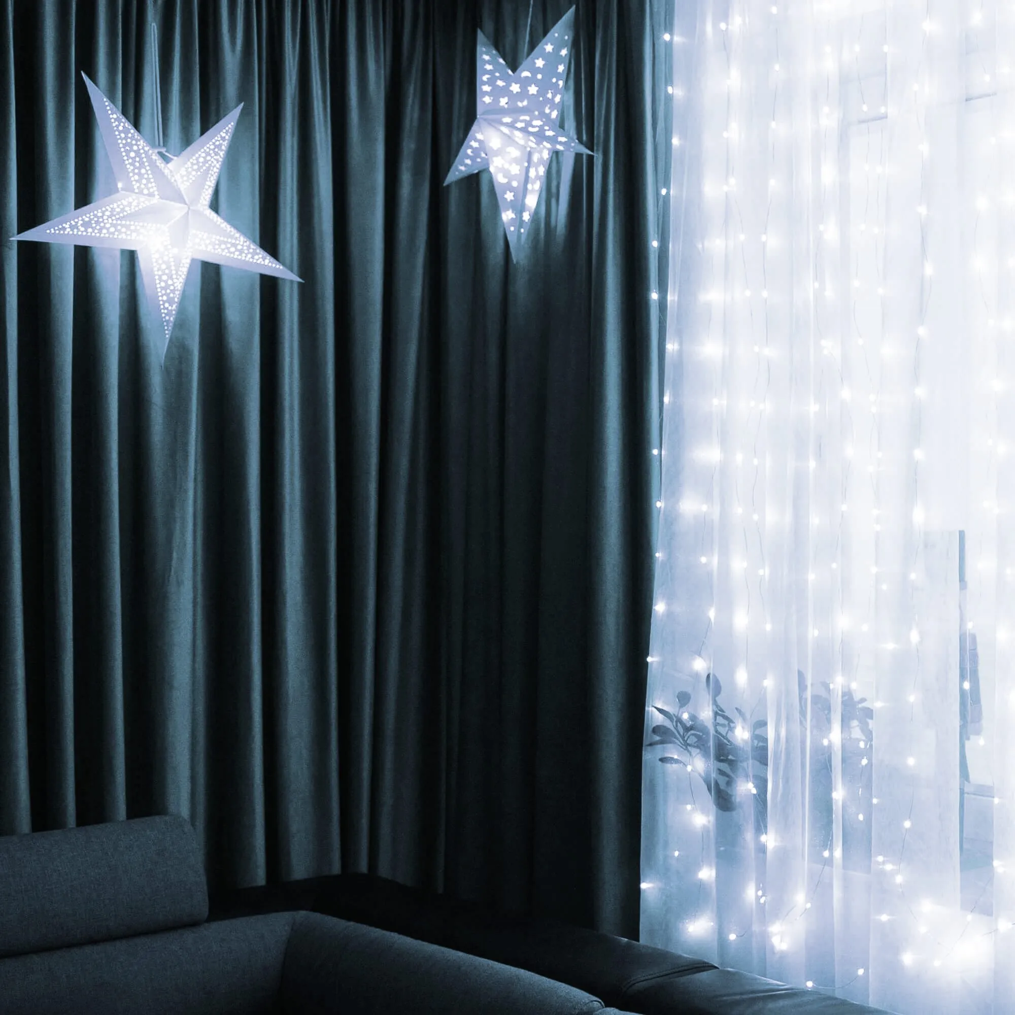 led zavjesa – 300 lampica , hladno bijela - slika 4