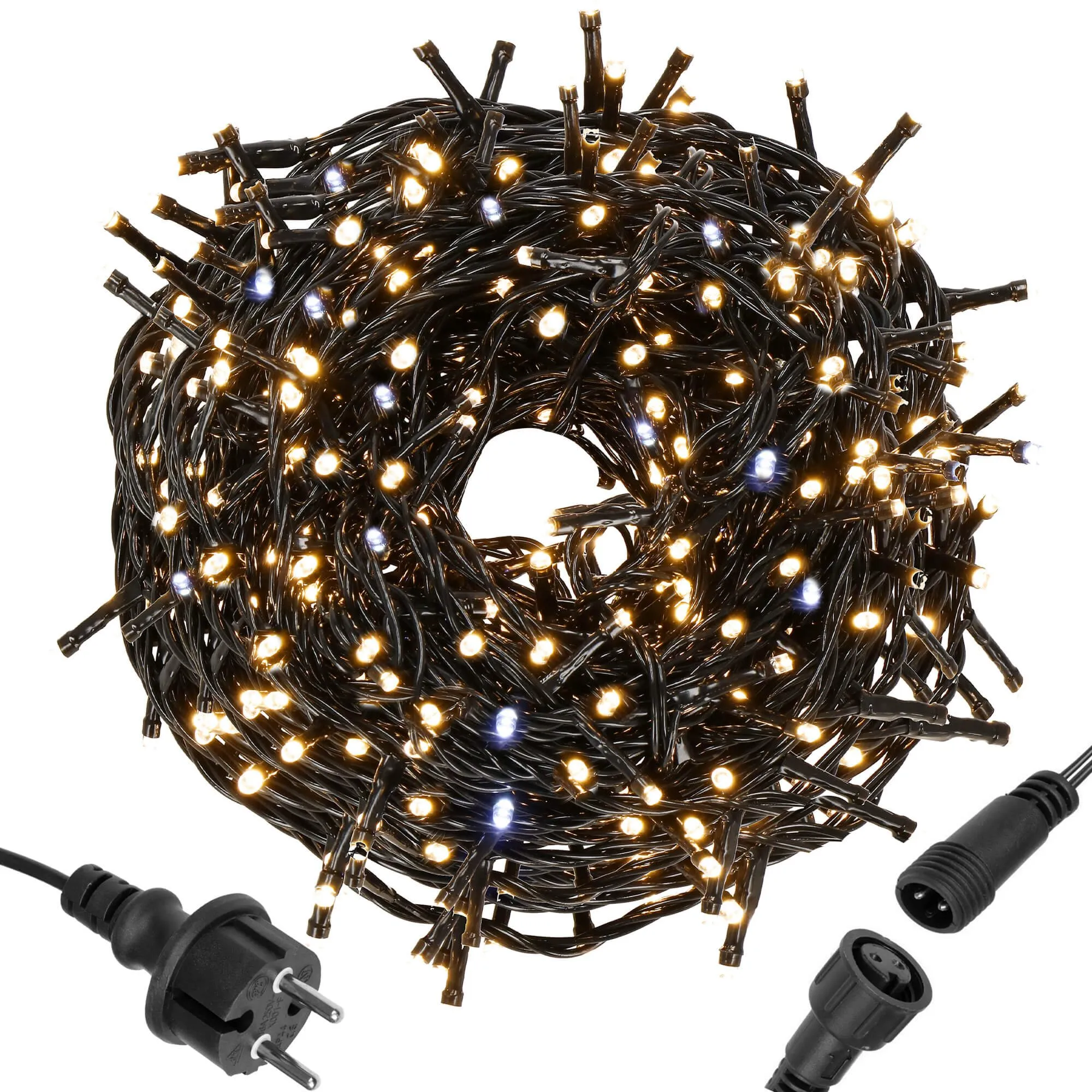 springos set božićnih lampica flash, 500 led, 28,5 m, toplo bijela + flash hladno bijela - slika 3