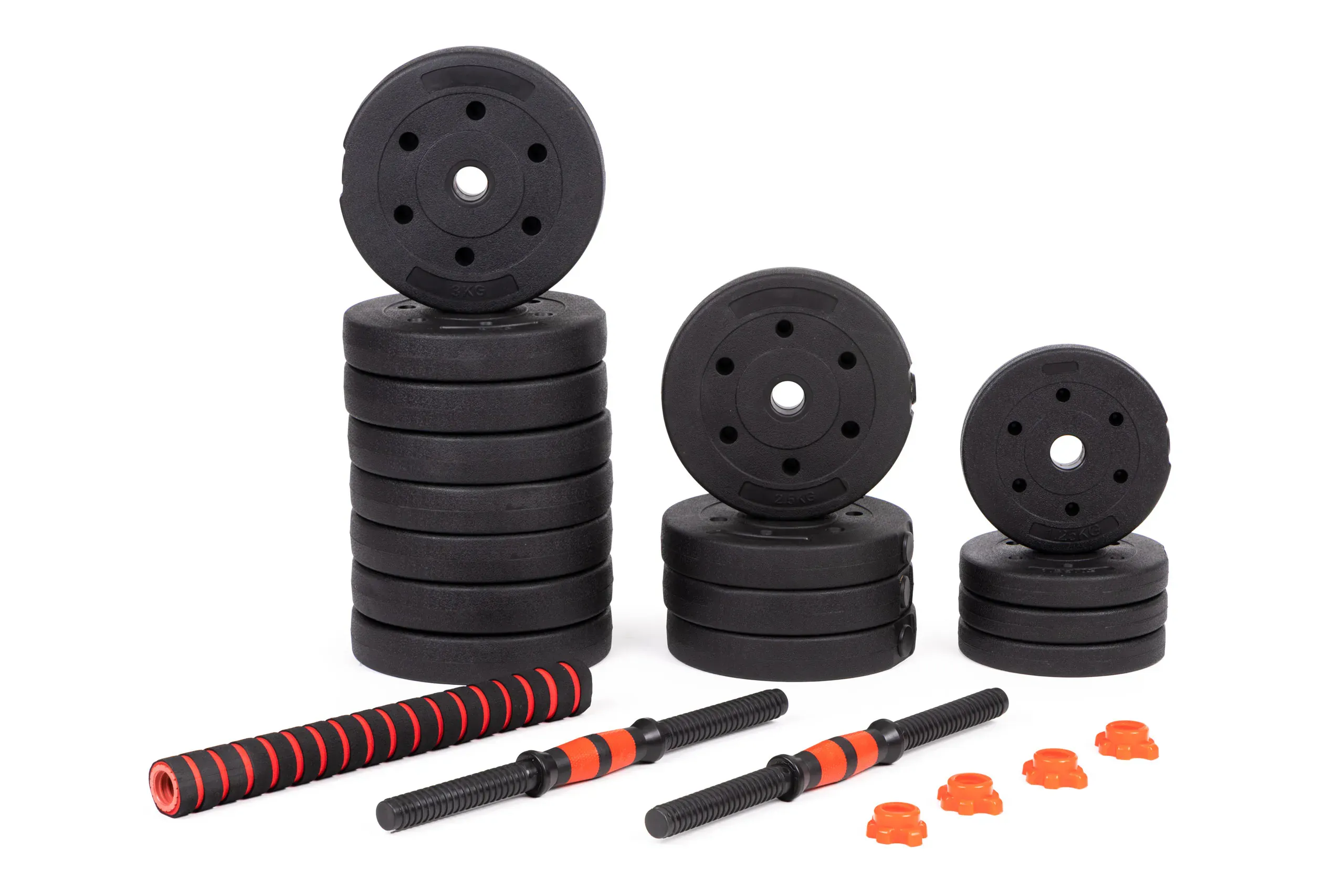 set podesivih utega 2x20kg crno-crveni - slika 4