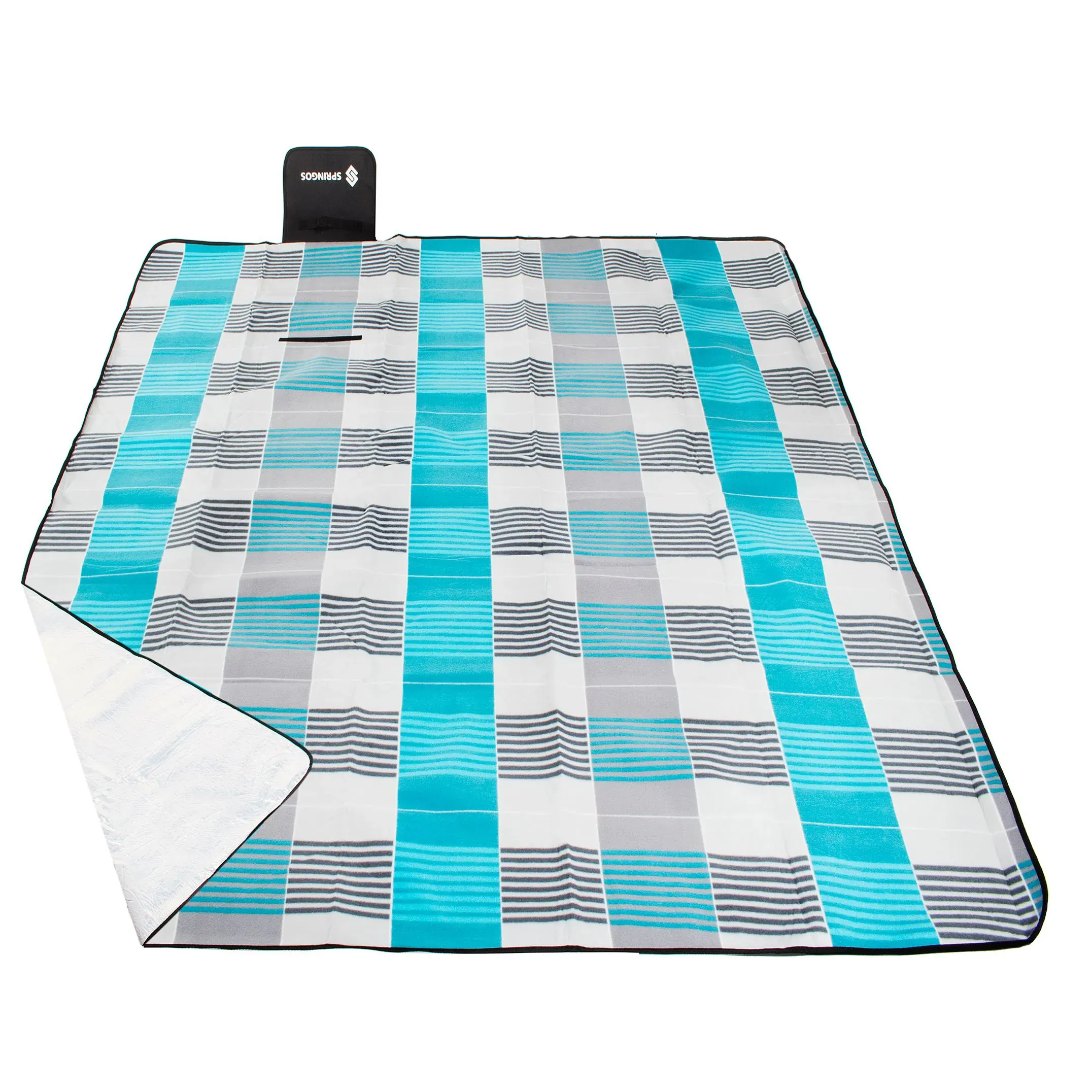 deka za piknik 200 x 200 cm karirano plavo bijela - slika 1