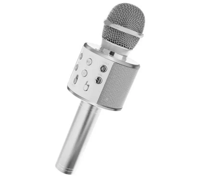 Karaoke mikrofon s zvučnikom sivi - Pribislavec