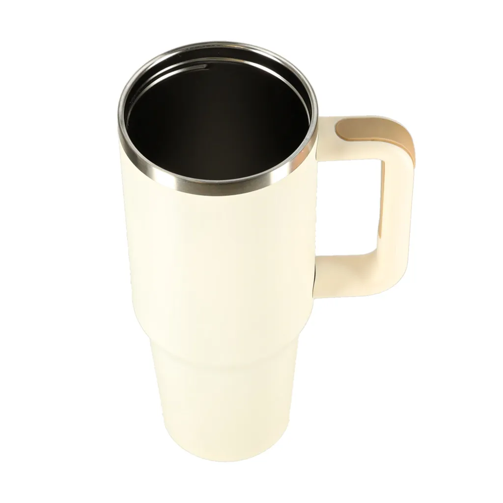 termo šalica s ručkom, termosica 1200 ml, boja krem - slika 9