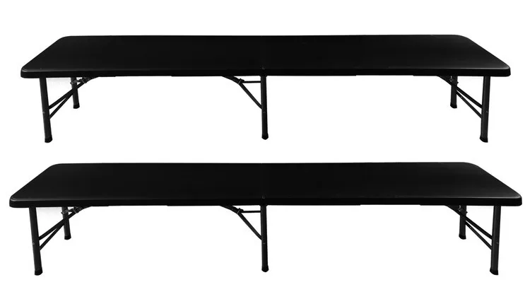 gardlov sklopivi vrtni stol 180 cm + 2 klupe - crni - slika 3