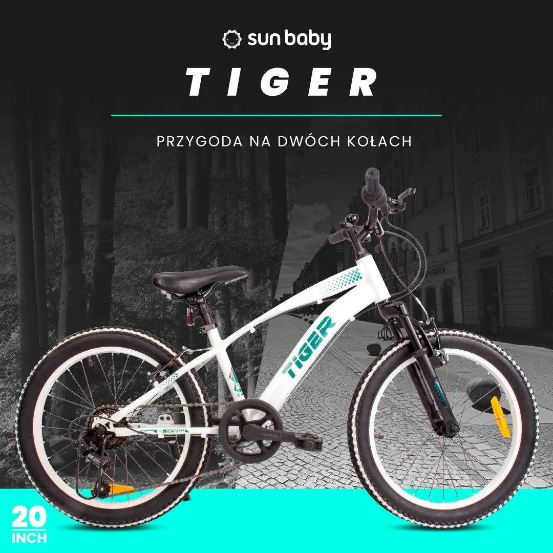 dječji bicikl tiger 20" revoshift shimano 6 brzina bijelo-zeleni - slika 3