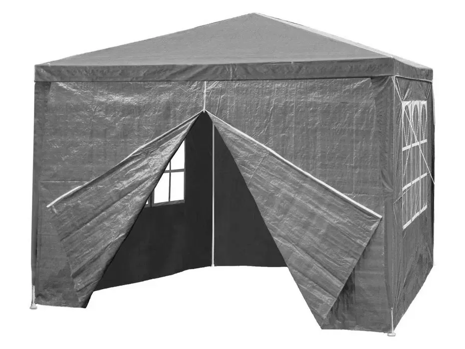 multigarden komercijalni vrtni paviljon šator – 3 × 3 m, 4 zida, sivi - slika 5