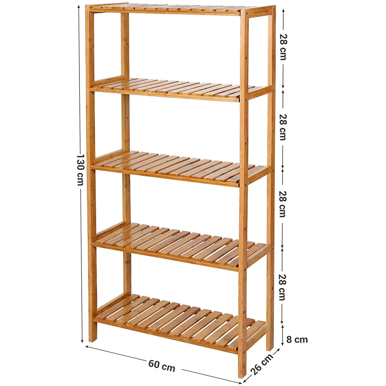 polica od bambusa 60 x 26 x 130 cm - slika 4