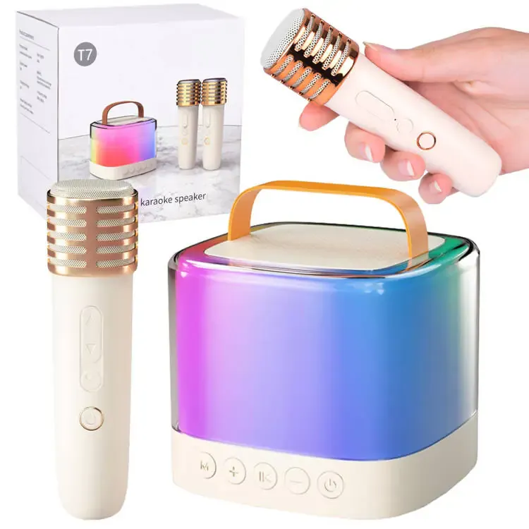 mikrofoni sa zvučnikom bežični + bluetooth + 2 mikrofona in0178 - slika 2