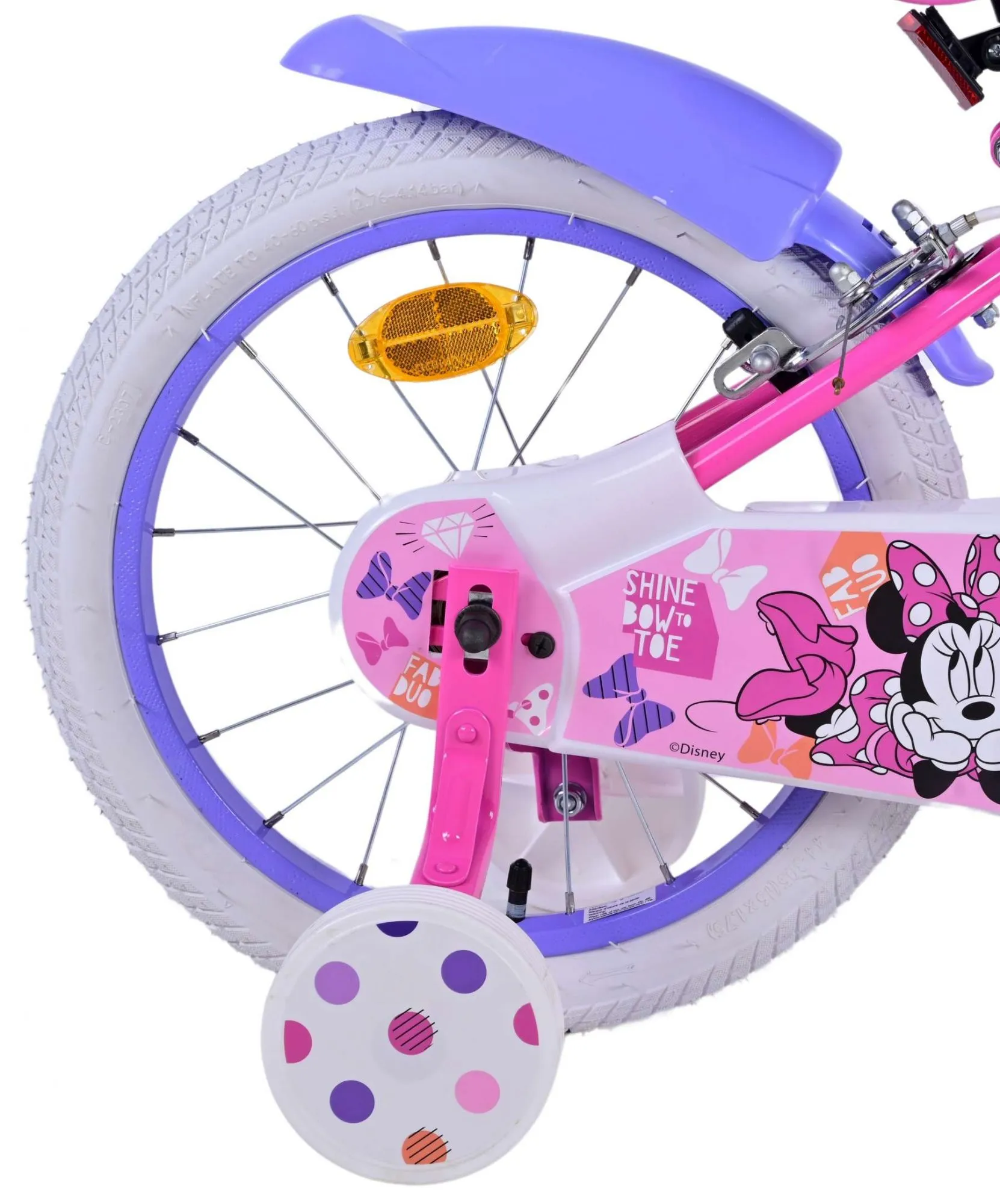 volare dječji bicikl minnie 16" s dvije ručne kočnice roza - slika 4