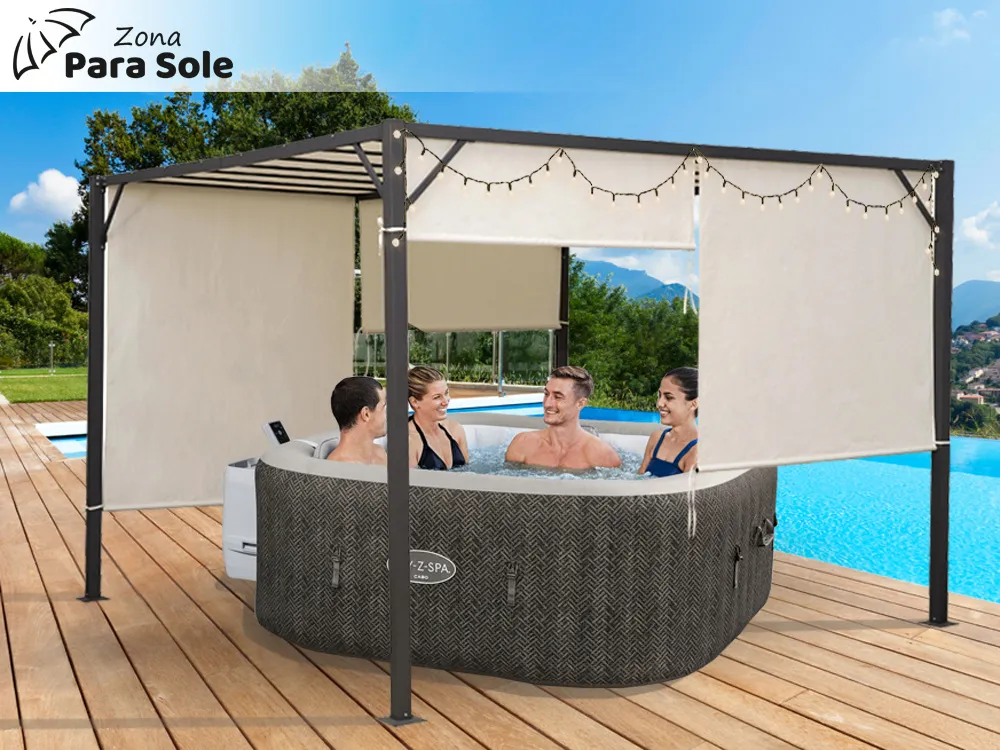 vrtna pergola para sole 3x3x2m vodootporna krovna konstrukcija - slika 3