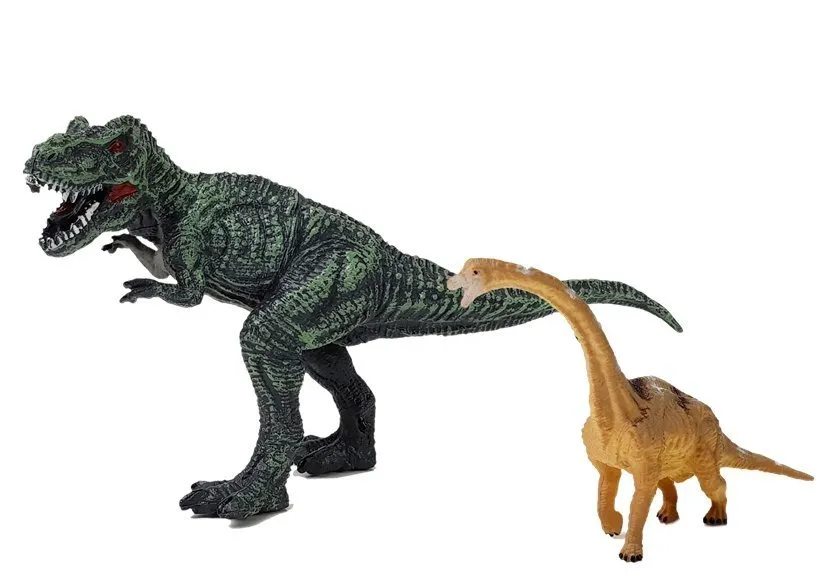 set figurica brachiosaurus dinosaur, tyrannosaurus rex - slika 3
