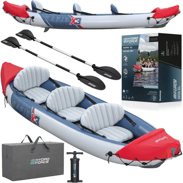 bestway kajak rapid x3 na napuhavanje za 3 osobe 381x100 cm 65132 - slika 2