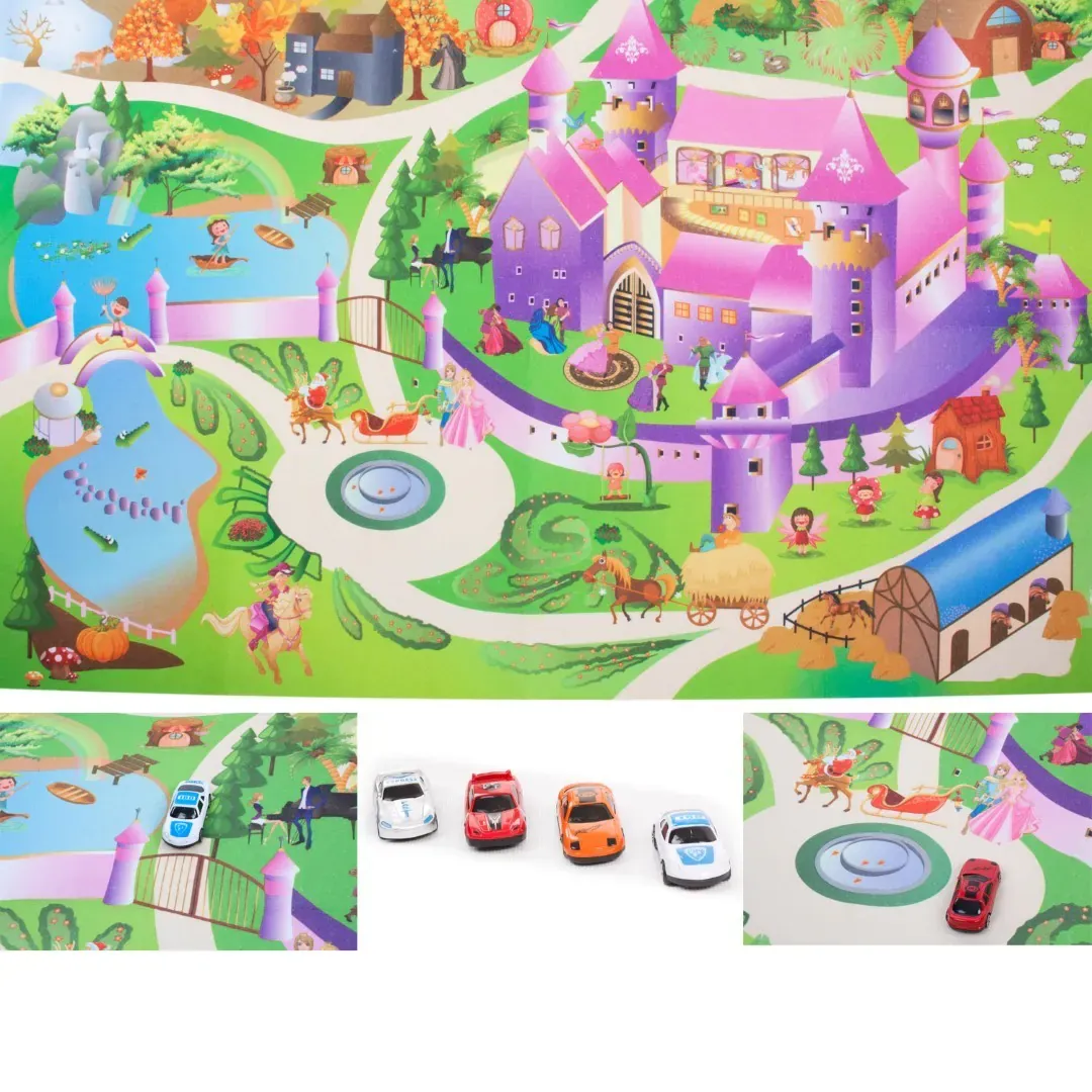 Sun Baby podloga za igru princezin dvorac s autićima 120x80cm - Pribislavec