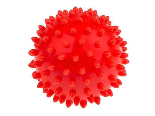 tullo šiljasta masažna loptica 9cm žuta - slika 8