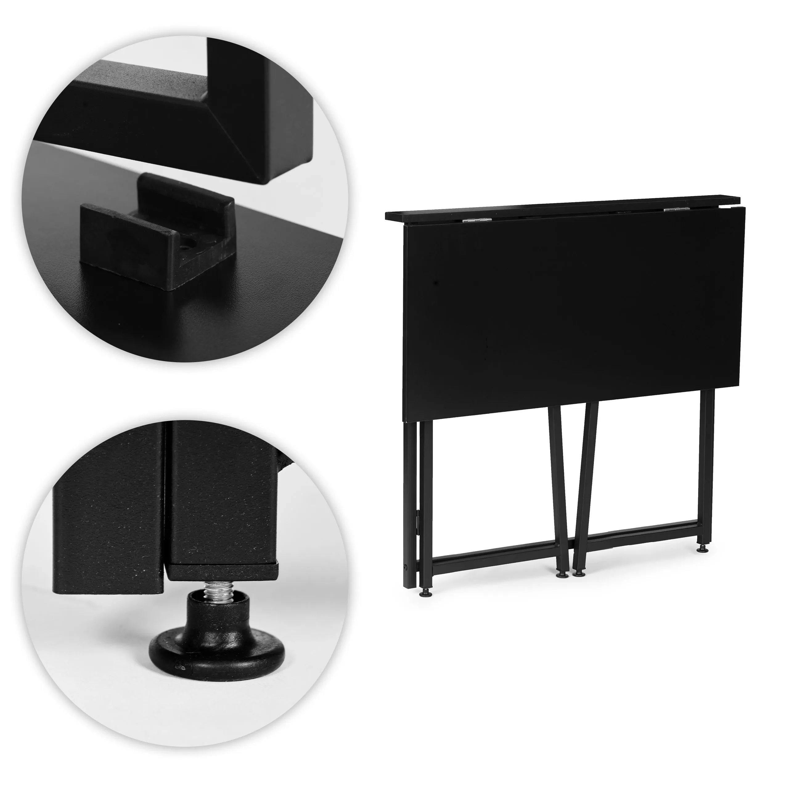 modernhome sklopivi računalni stol 80 × 45 cm za laptop – crni - slika 9