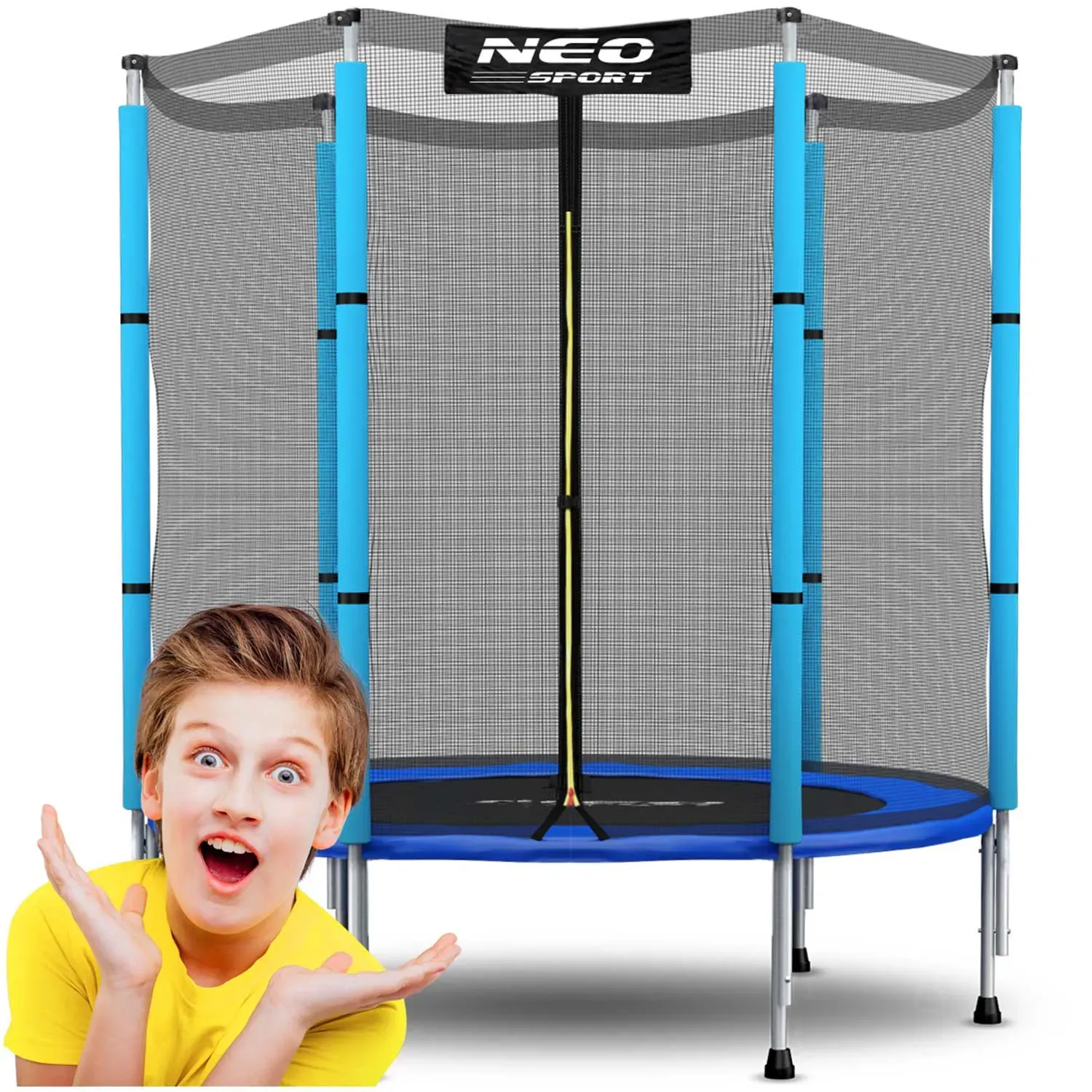 neo-sport dječji vrtni trampolin 140 cm (4,5 ft), plavi - slika 2