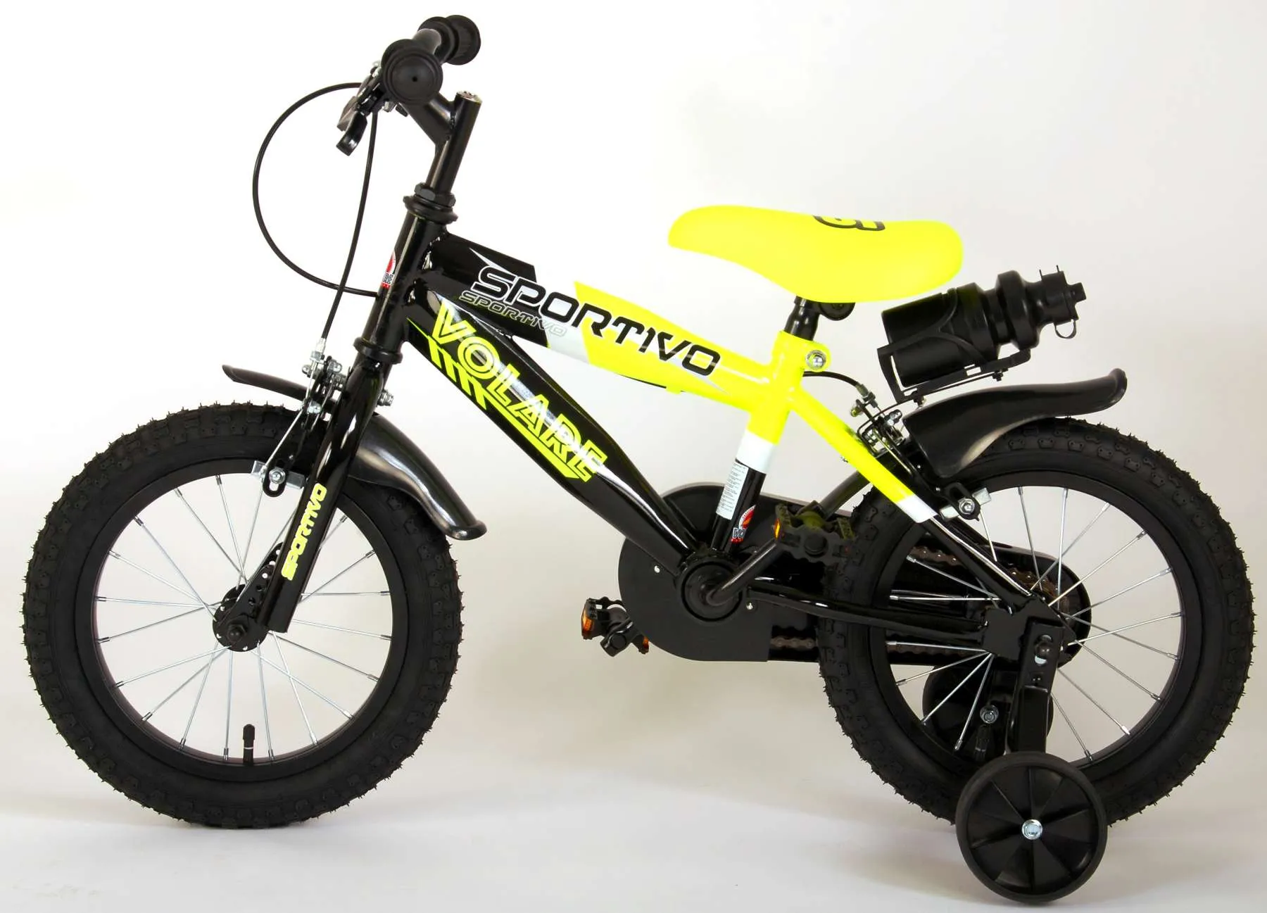 dječji bicikl volare sportivo 14" s dvije ručne kočnice neon žuti - slika 14
