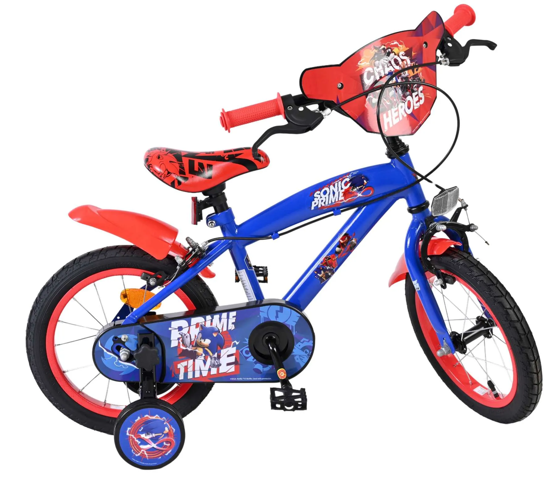 volare dječji bicikl sonic prime 14″ plavo-crvene boje, s dvije ručne kočnice - slika 11
