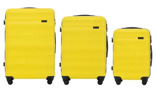 žuti set kofera wings abs - slika 2