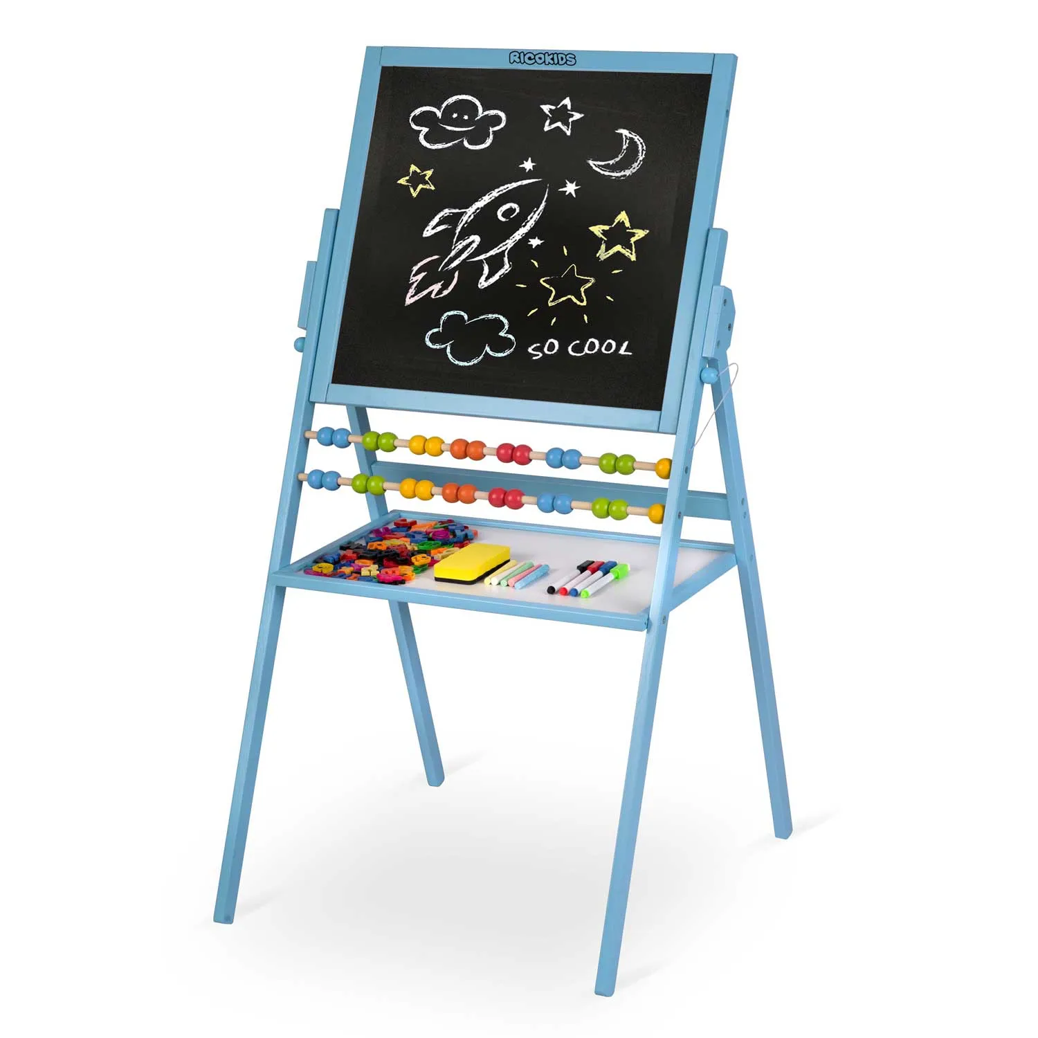 ricokids magnetska okretna ploča za kredu - plava - slika 3