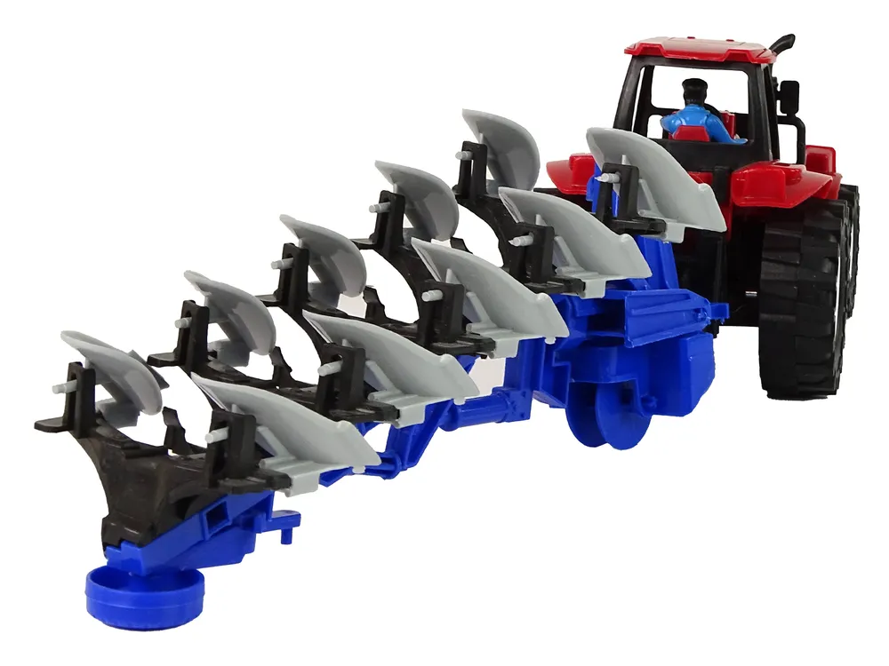 traktor s plugom crveno-plavi - slika 6