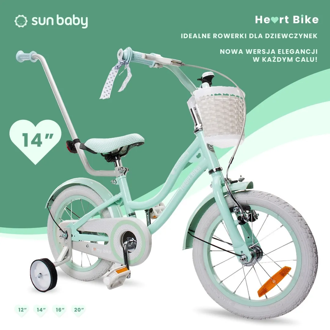dječji bicikl guralica heart silver moon 14" mint - slika 7