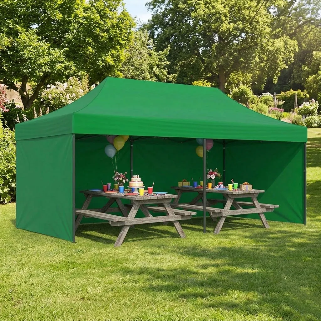 multigarden automatski samosklapajući vrtni paviljon 3 × 6 m, zeleni - slika 4