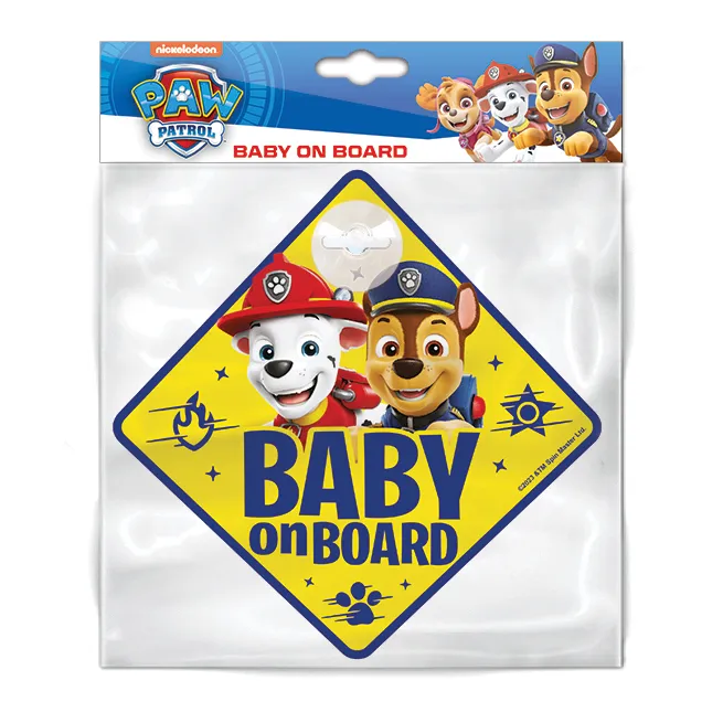znak baby on board paw patrol žuto-plavi - slika 3