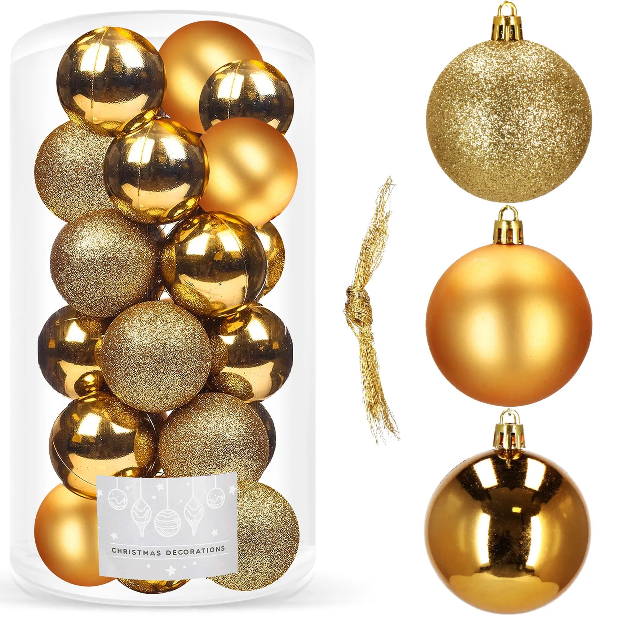 božićne kuglice 4 cm – set od 20 komada, zlatne - slika 9