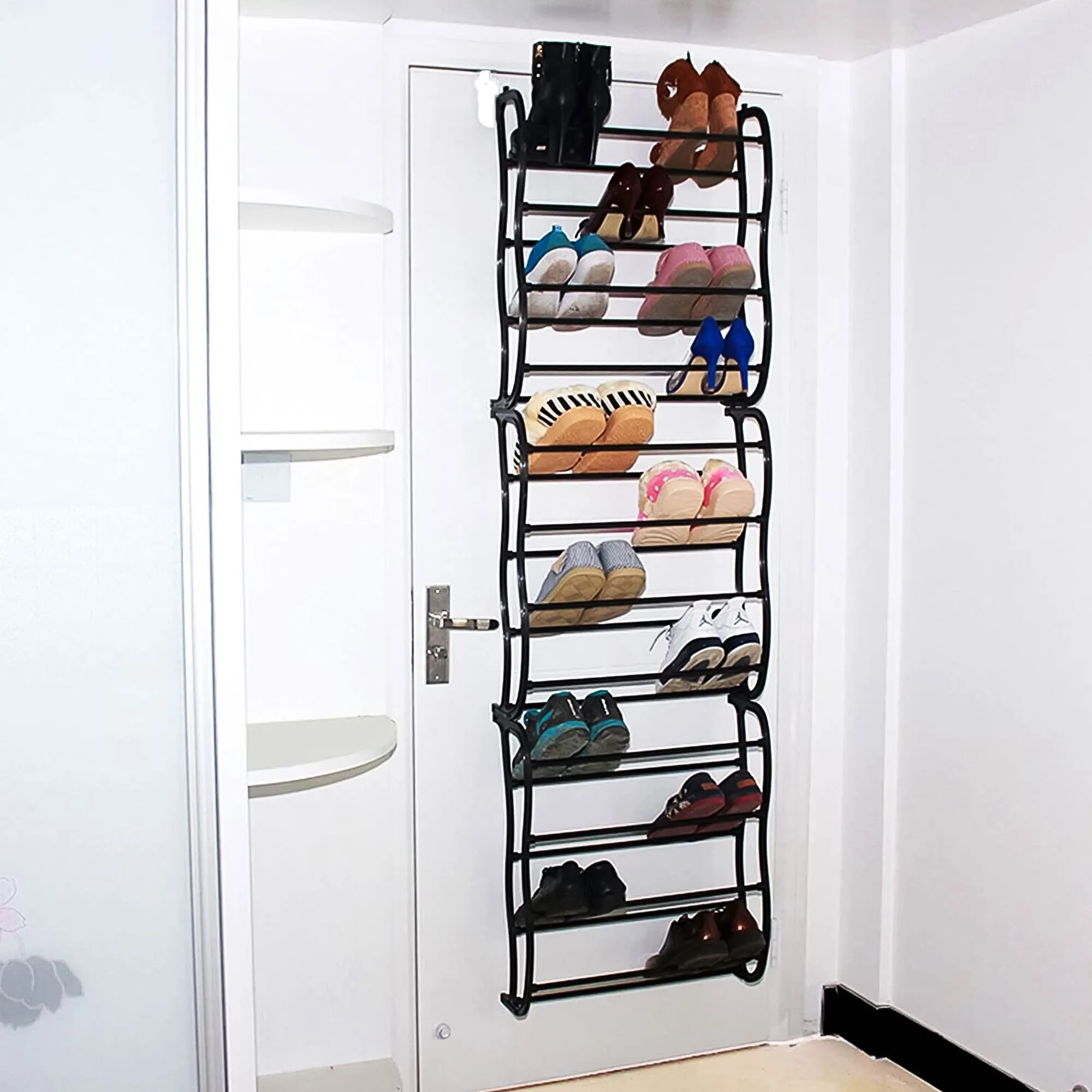 modernhome metalni organizator za cipele - crni - slika 7