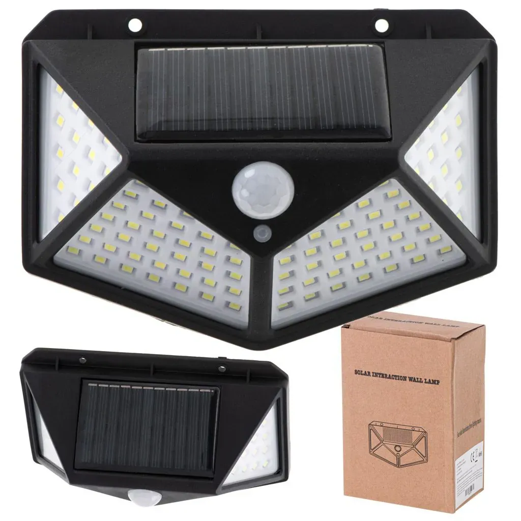 solarna svjetiljka sa senzorom pokreta 100 led lampica - slika 2