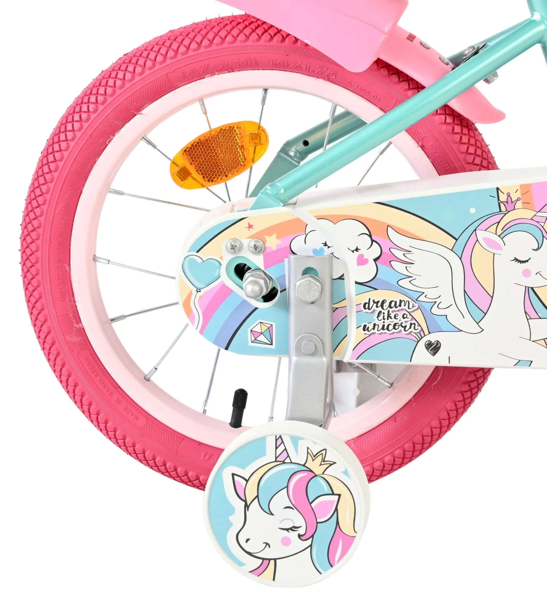 volare dječji bicikl unicorn 14″ zelene boje - slika 3