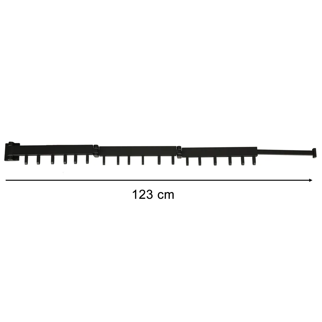 teleskopska produžna zidna vješalica 114cm crna - slika 6