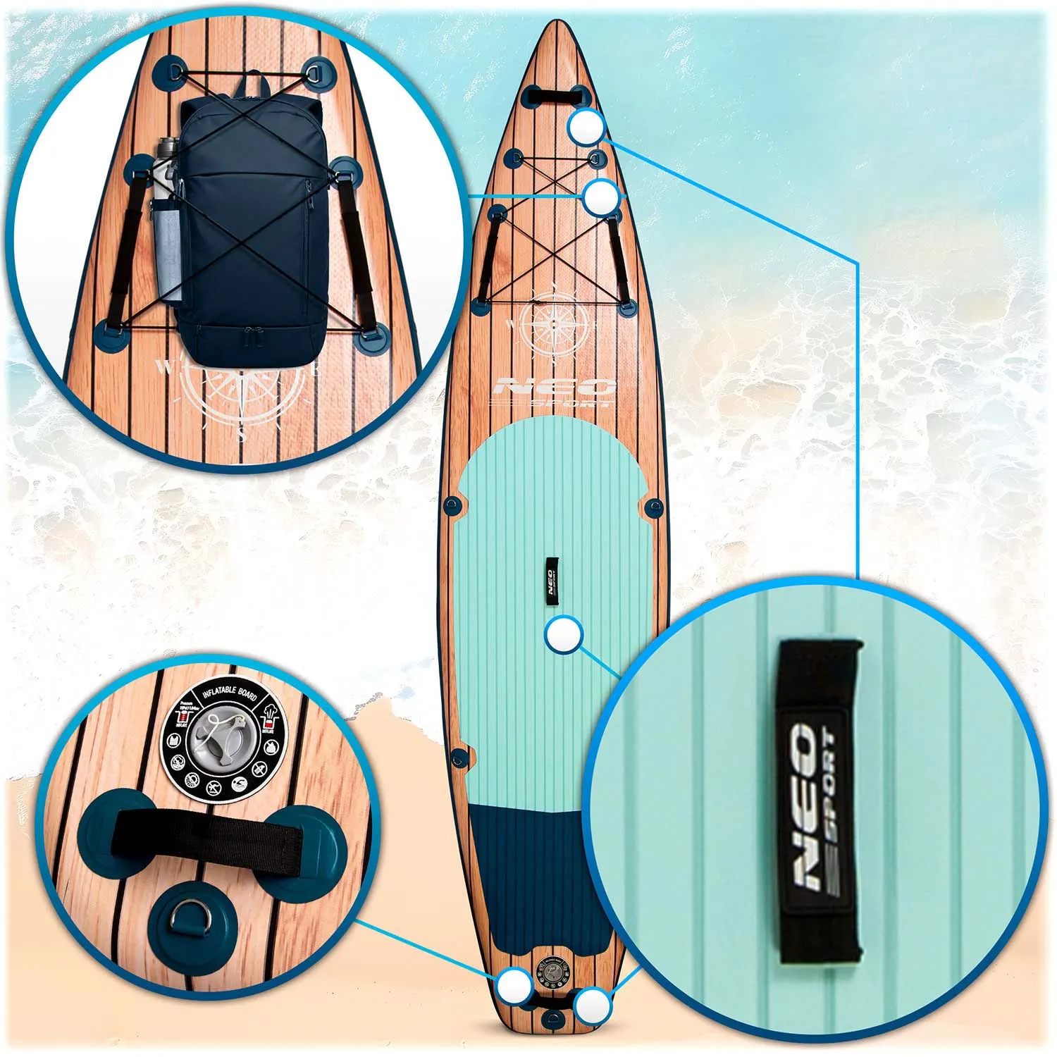 reefbreak sup daska 350 x 81 x 15 cm neo-sport 170304 - slika 7
