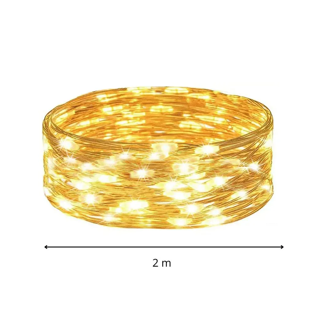 led lampice na baterije 20 led, toplo bijela - slika 2
