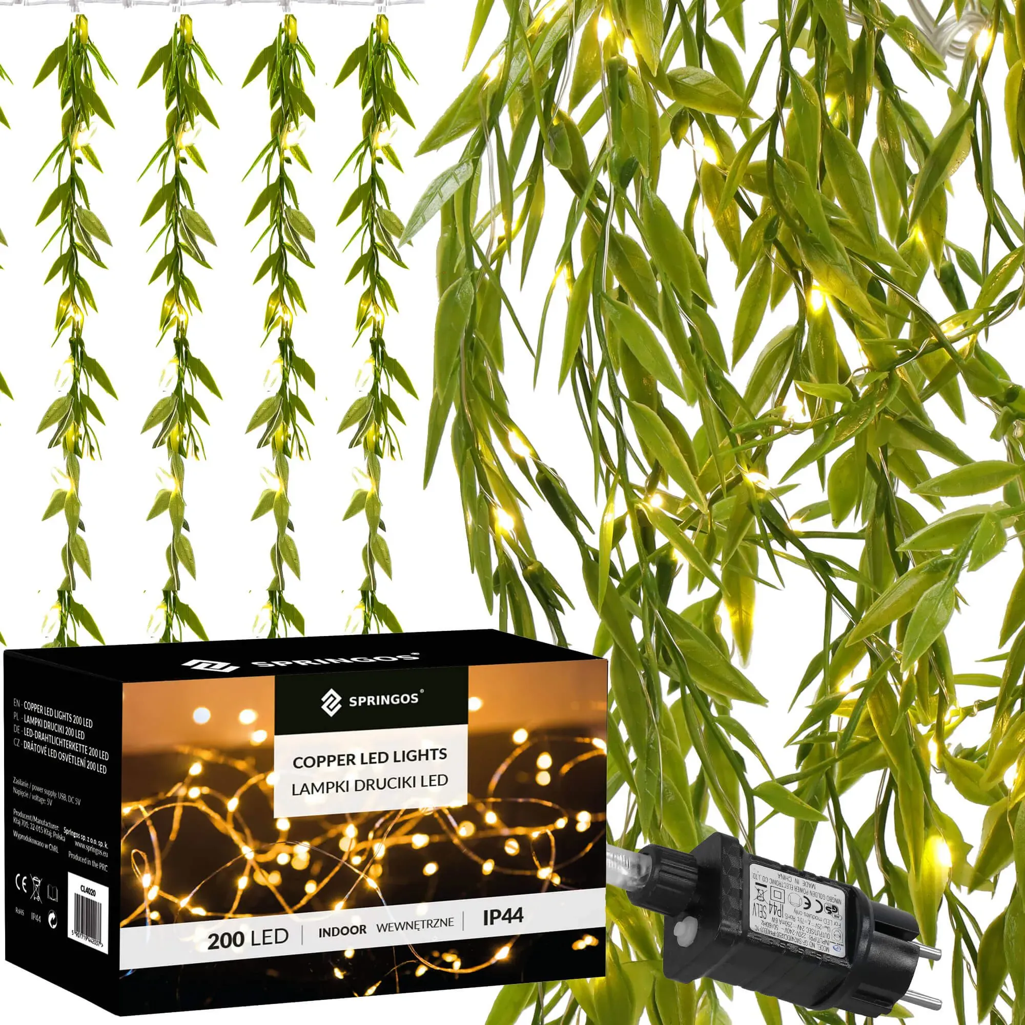svjetlosna zavjesa 200 led dioda toplo bijela - slika 2
