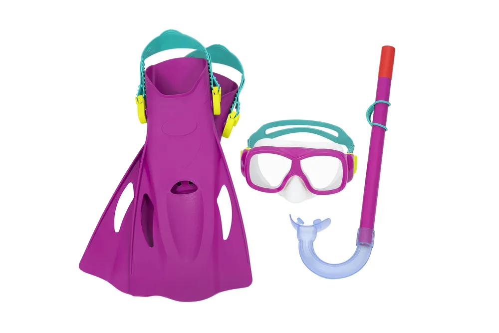 bestway ronilački set maska, disalica, peraje pink - slika 3