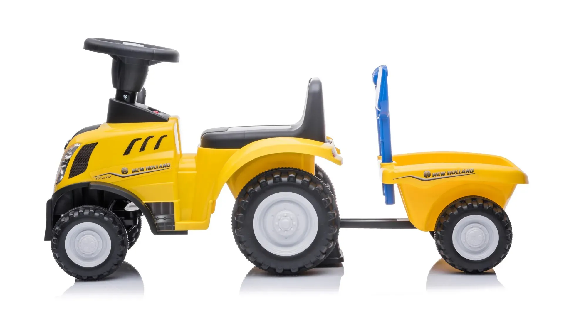 dječji traktor guralica s prikolicom new holland žuti - slika 4