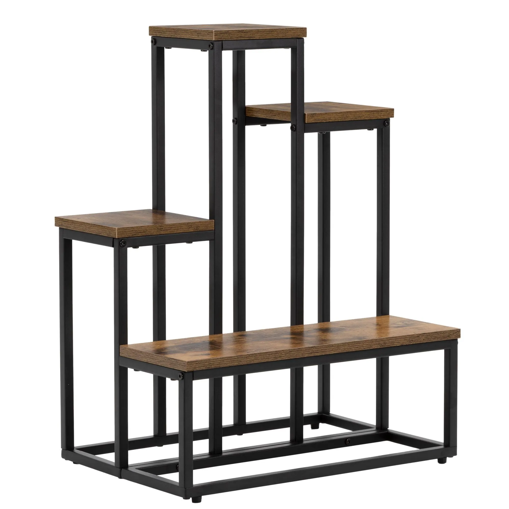 metalni stalak za cvijeće 51 x 34 x 67 cm crno smeđi - slika 4
