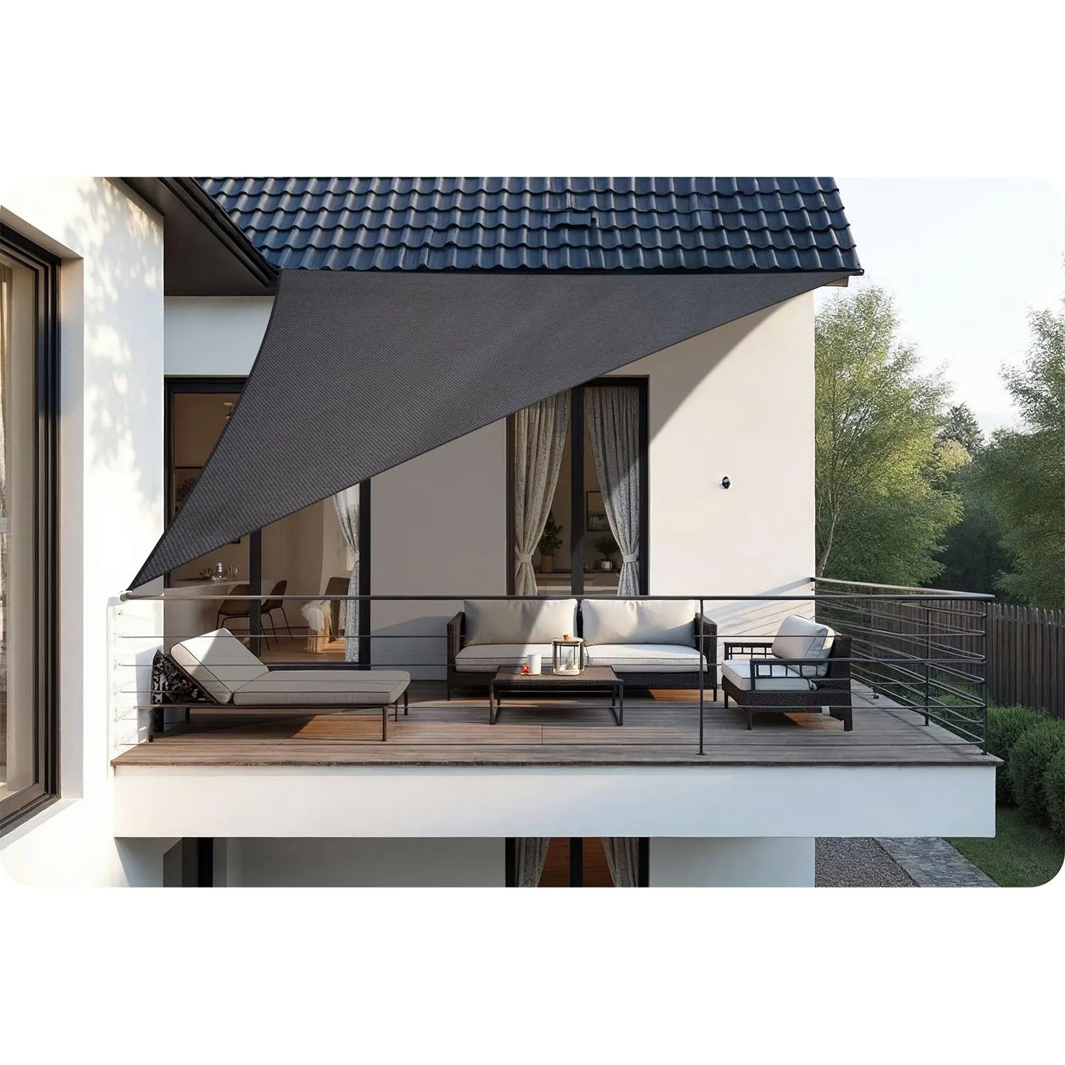 jedro protiv sunca trokutasto 7 m² – sivo, model pl-886 - slika 7