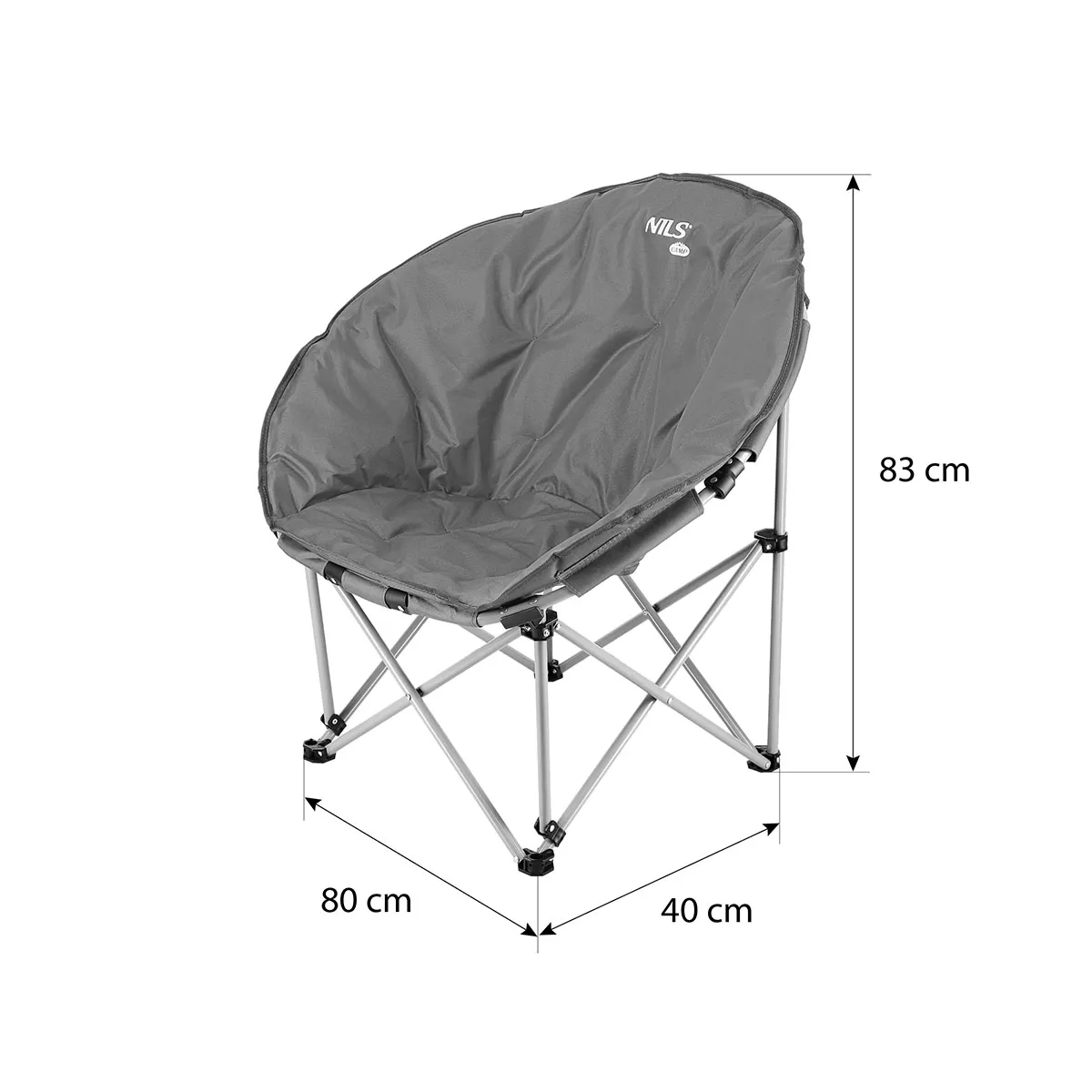 siva kamperska stolica 80x83x40cm nils camp - slika 4