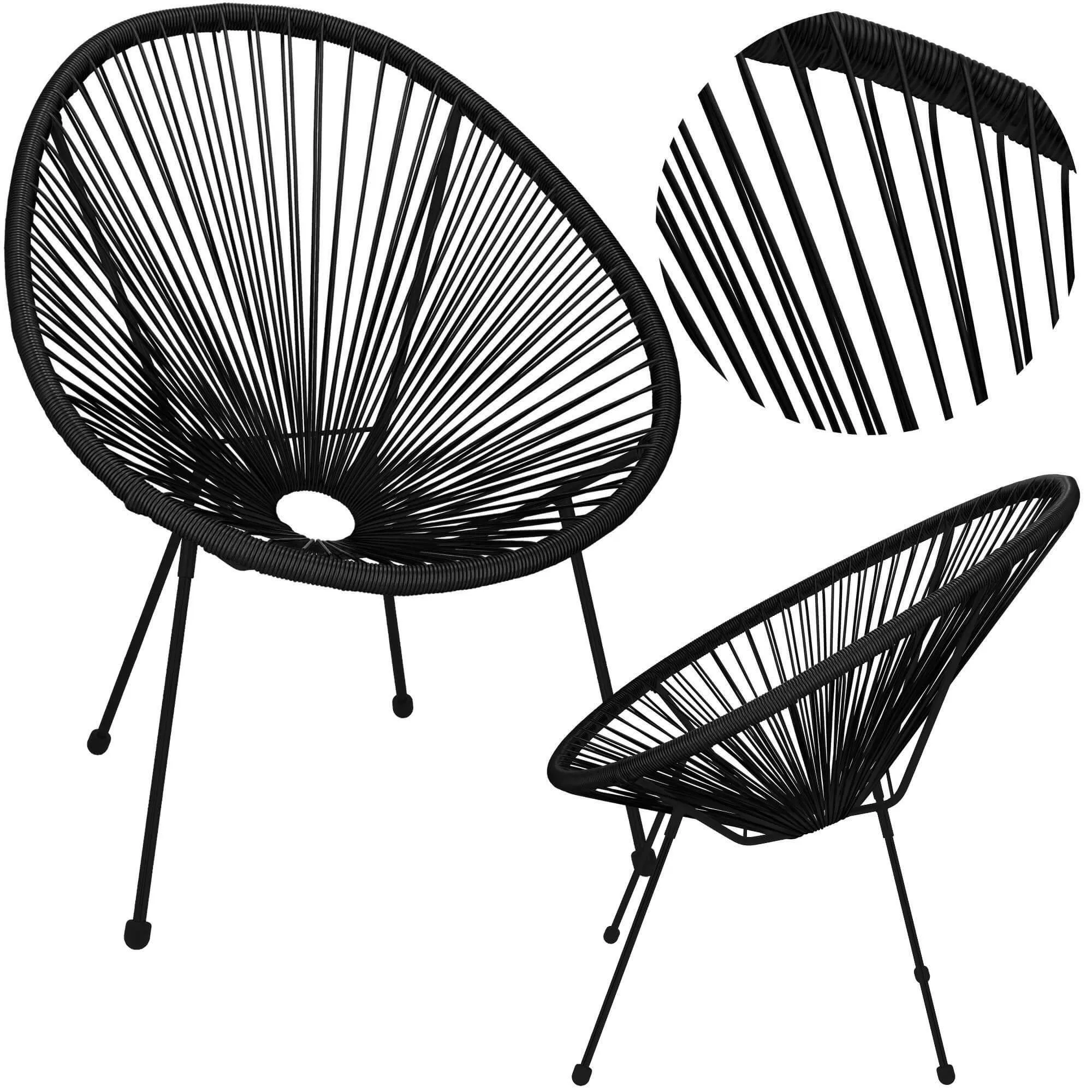 springos vrtna stolica od ratana,crna 72 x 82 x 85 cm - slika 3