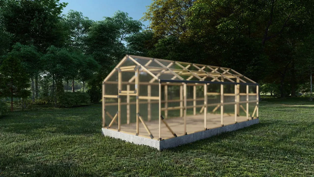 drveni plastenik casa xxl 2.6m x 6m, polykarbonat 4mm - slika 4