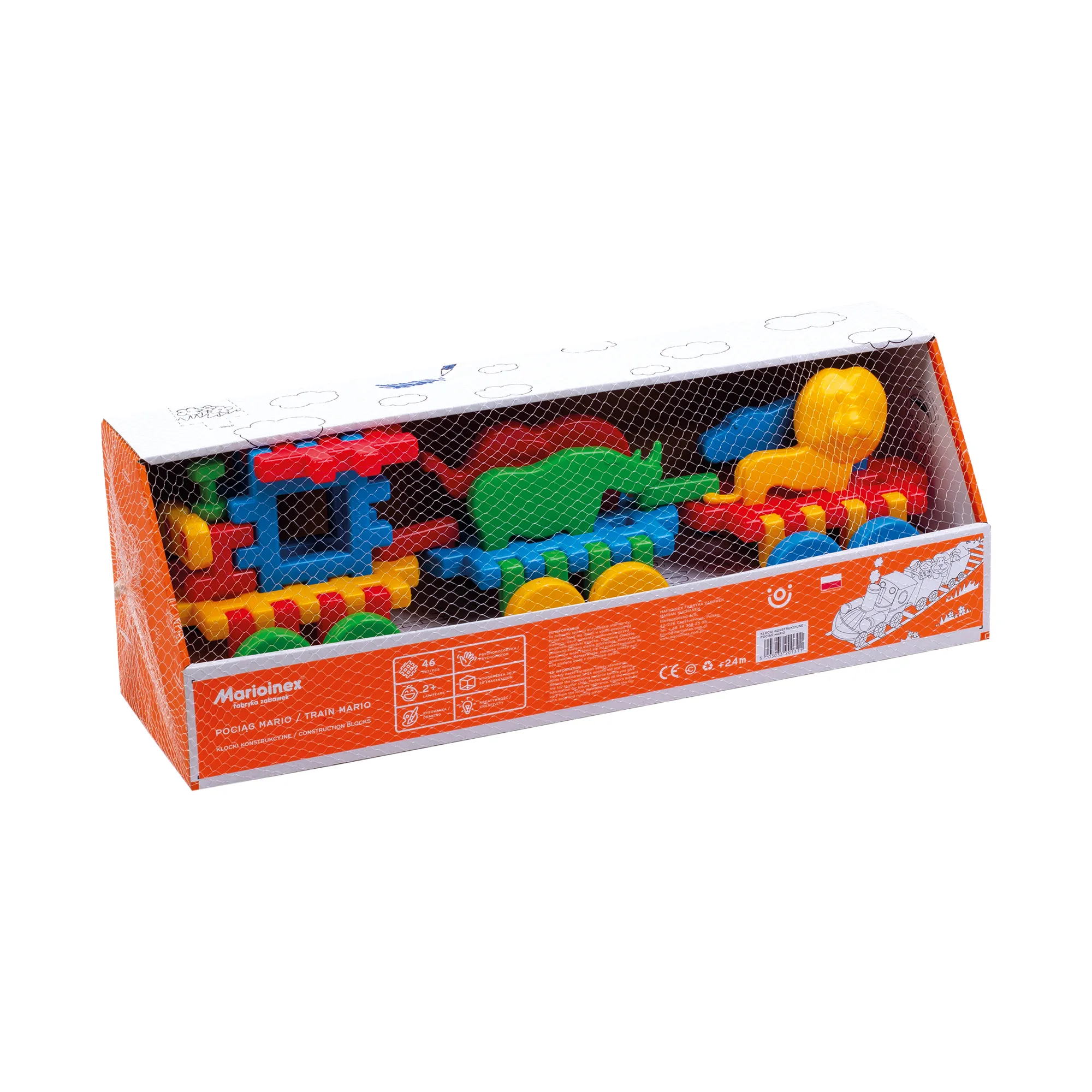 marioinex set waffle kockica lokomotiva 18kom. - slika 3
