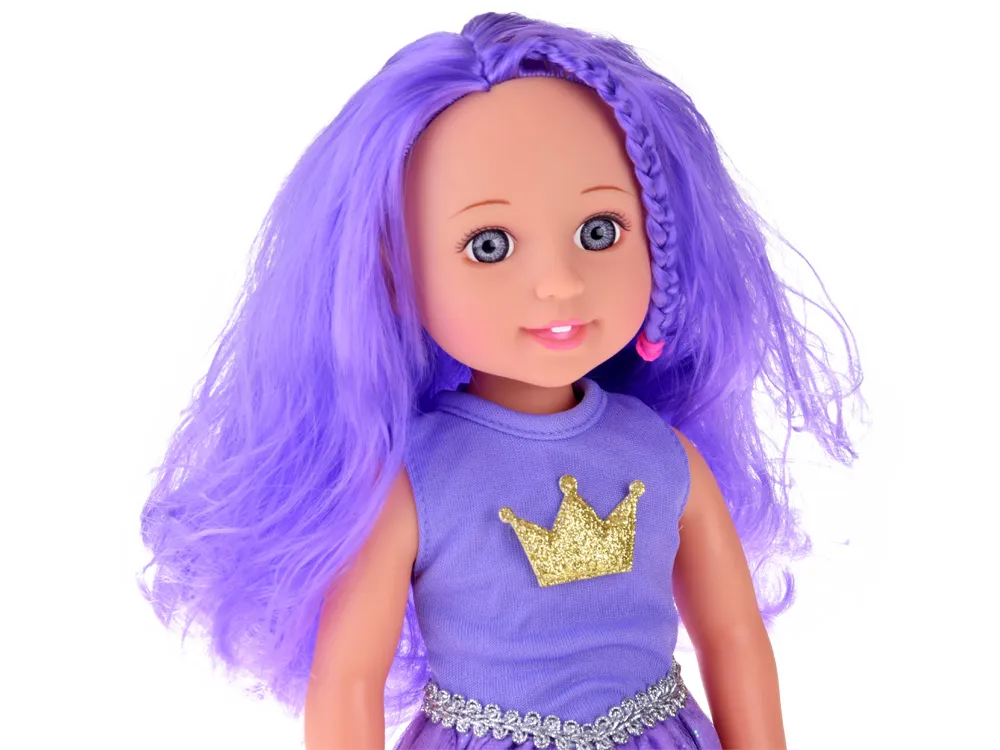 lutka ljubičasta princeza s četkom za kosu 38cm - slika 4