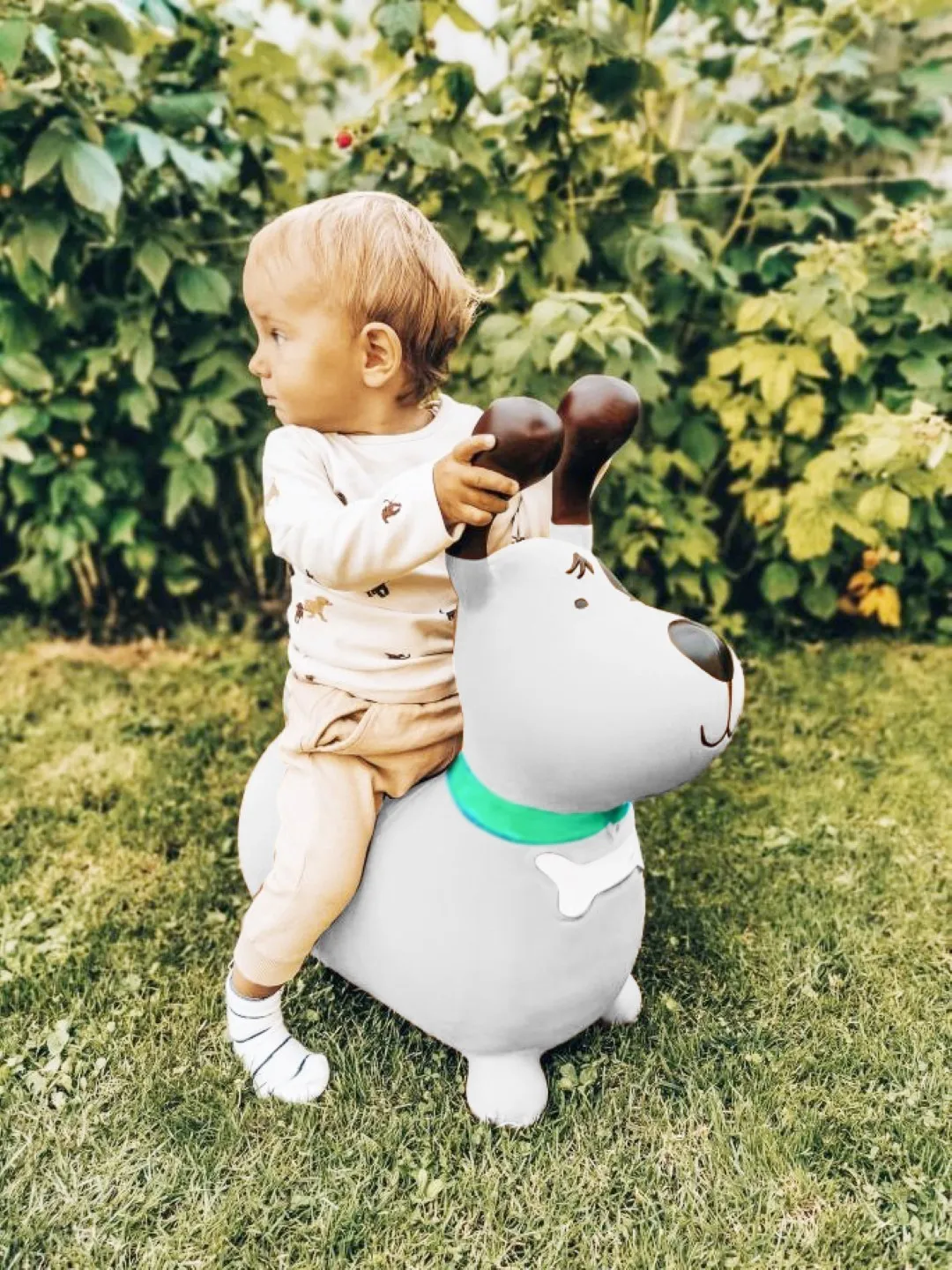 gumeni skakač za djecu 60 cm bijeli pas - slika 7
