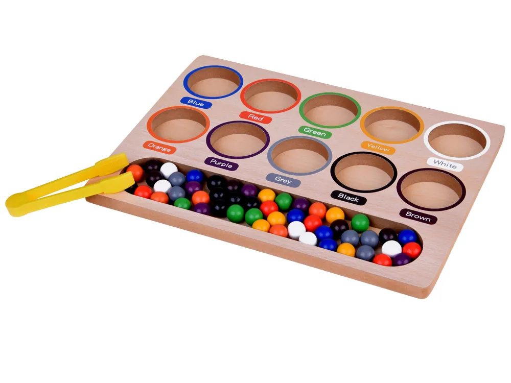 drvena edukativna slagalica - veliki set od 50 kuglica u boji + sorter! - slika 7